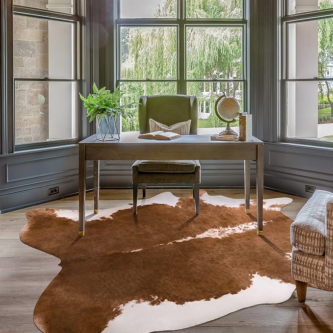 Amearea Faux Cow Hide Rug Large, Premium Western Home Decor Cow Print Rugs by AmeareaDirect