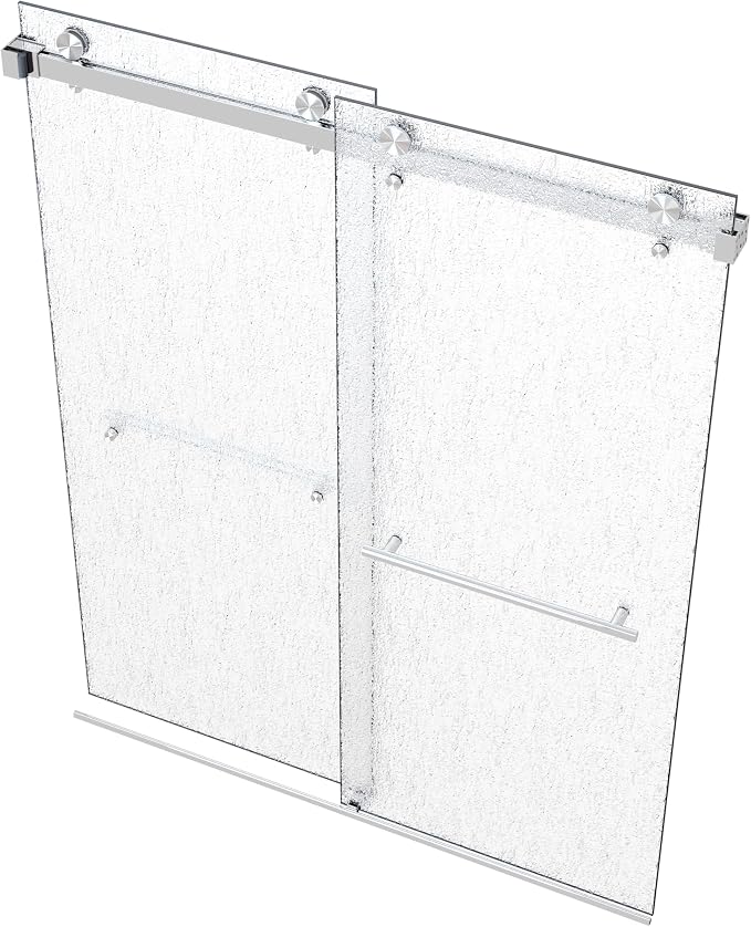 VITRA-200X 56.5-59" W x 78" High 3/8" Twinglide Frameless Shower Door by EurotechShowers