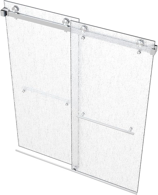VITRA-200X 56.5-59" W x 78" High 3/8" Twinglide Frameless Shower Door by EurotechShowers