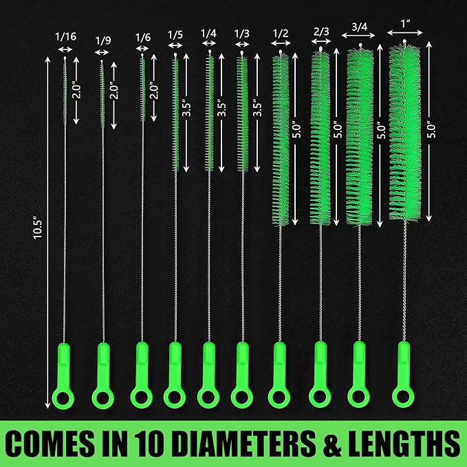 Long Straw Cleaning Brushes 10.5" Baby Bottle Cleaning Brushes, 10 Different - Image 2