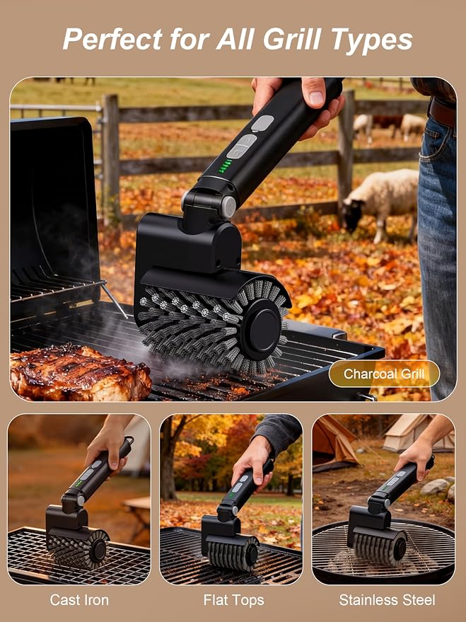 Electric Grill Brush, 3-Speed Power Control Grill Brush - Image 6