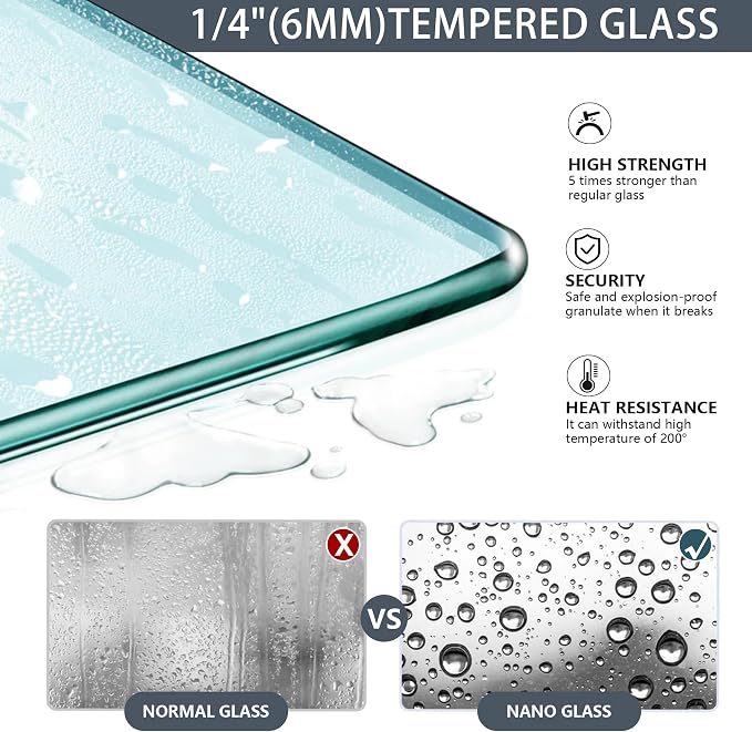 Bathtub Shower Door, 1/4" Clear Tempered Frameless Shower Glass Door, Tub - Image 5