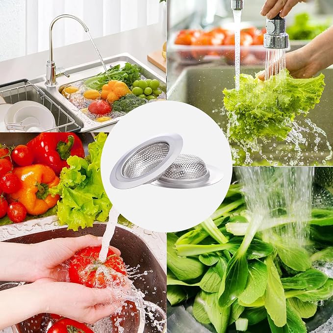2Pcs Kitchen Sink Drain Strainer, Stainless Steel Kitchen Sink Strainer - Image 6