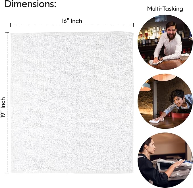 Nabob Wipers Kitchen Bar Mop Terry Towels 12 Pack - Image 2