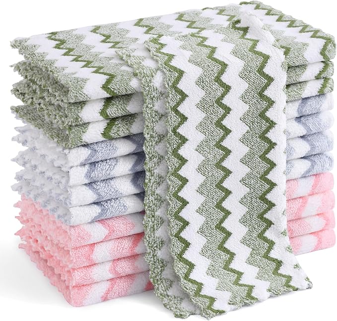 Homaxy 12 Pack Kitchen Dish Cloths, Ultra Soft and Absorbent Dish Towels by Homaxy
