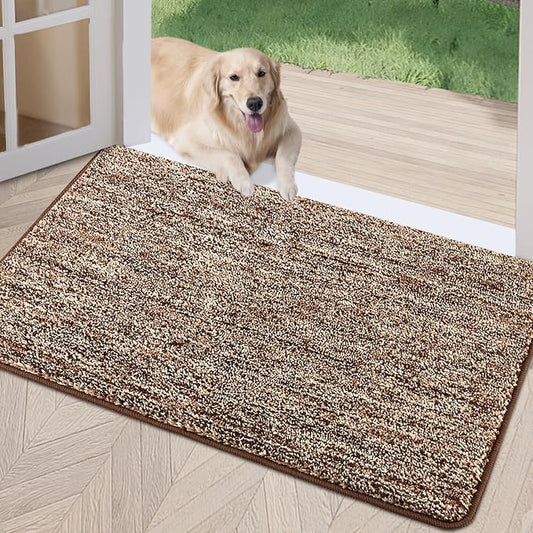 REFETONE Coffee/Brown Doormat, Indoor Non Slip Absorbent Rug by Refetone