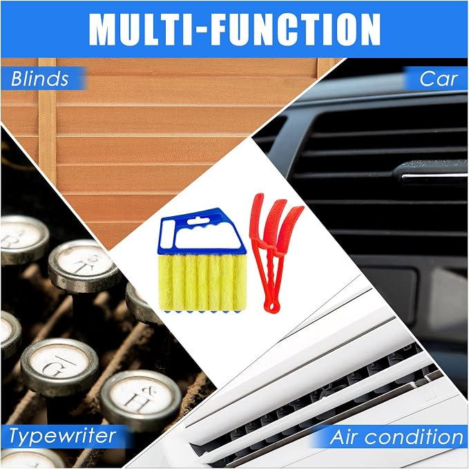 4 Pcs Window Venetian Blind Cleaner Duster Tool 7 Finger Blind Rush and Shutter - Image 5