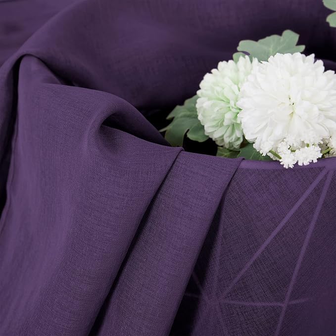 Tollpiz Sheer Curtains Linen Textured Bedroom Curtain Sheers Light Filtering - Image 6