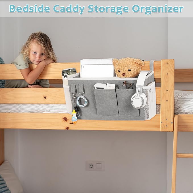 Loghot Bedside Caddy/Bedside Storage Bag Hanging Organizer - Image 6