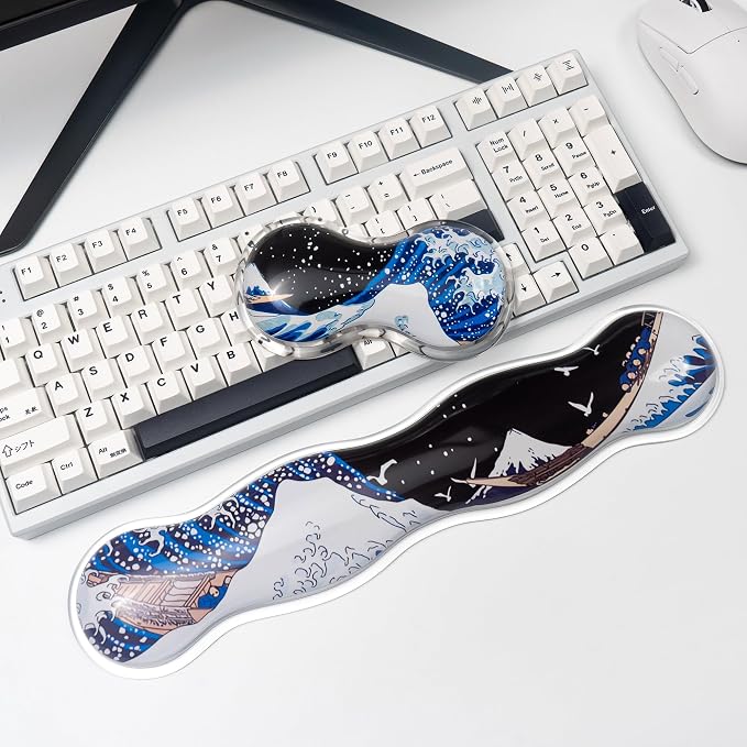Ergonomic Silicone Gel Keyboard and Mouse Wrist Rest Set – Clear Wrist Rest - Image 7