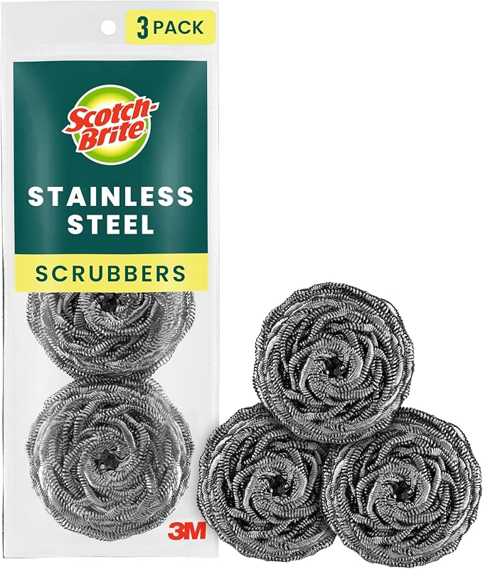 Scotch-Brite Stainless Steel Scrubbers, Scouring Pads by Scotch-Brite