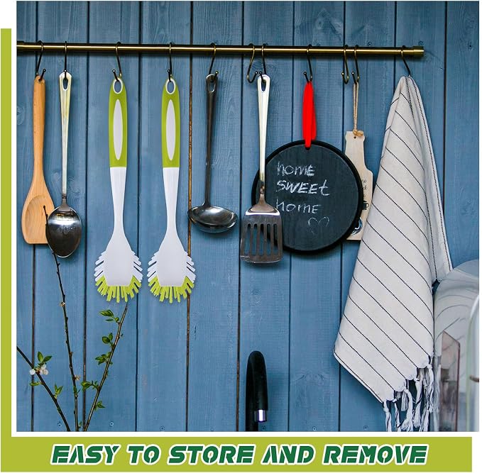 Hsei 20 Pcs Light Green Kitchen Scrub Dish Brush Bulk - Image 6
