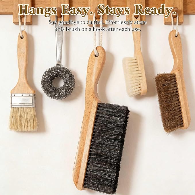 BFWood Horse Hair Hand Broom, Woodworking Bench Cleaning Brush, Fireplace Dust - Image 8