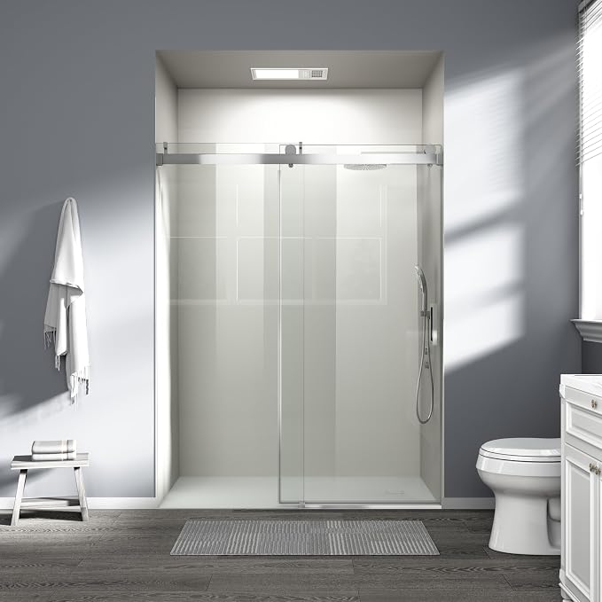 Abruzzo 76" Frameless Shower Door Single Sliding by ABRUZZO