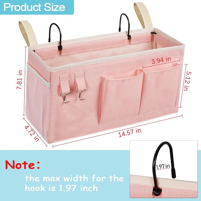 Loghot Bedside Caddy/Bedside Storage Bag Hanging Organizer - Image 3