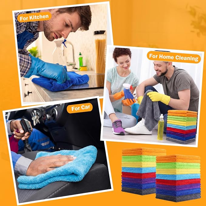 Tallew 16 Pcs Car Microfiber Towels Buffing Drying Wash Cleaning Cloths Plush - Image 6