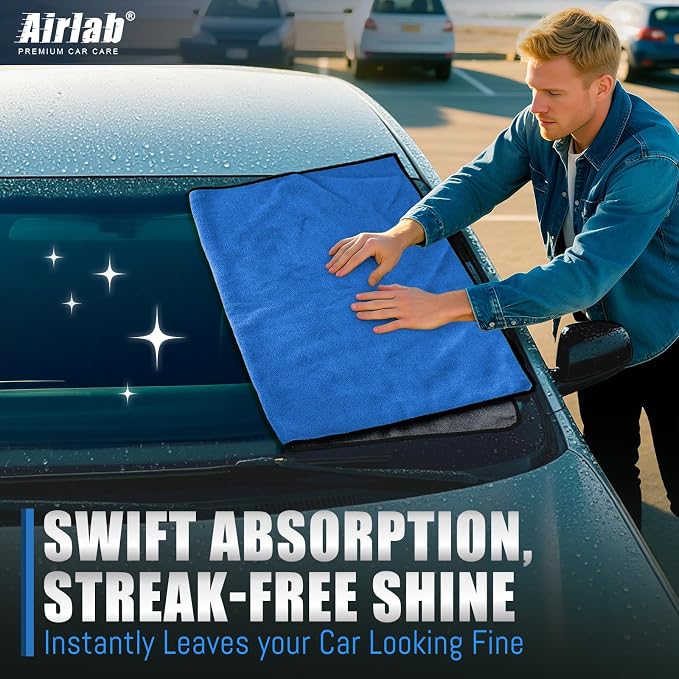 Airlab Microfiber Towels for Cars Wash Drying Thick Plush Cleaning Cloth Auto - Image 5