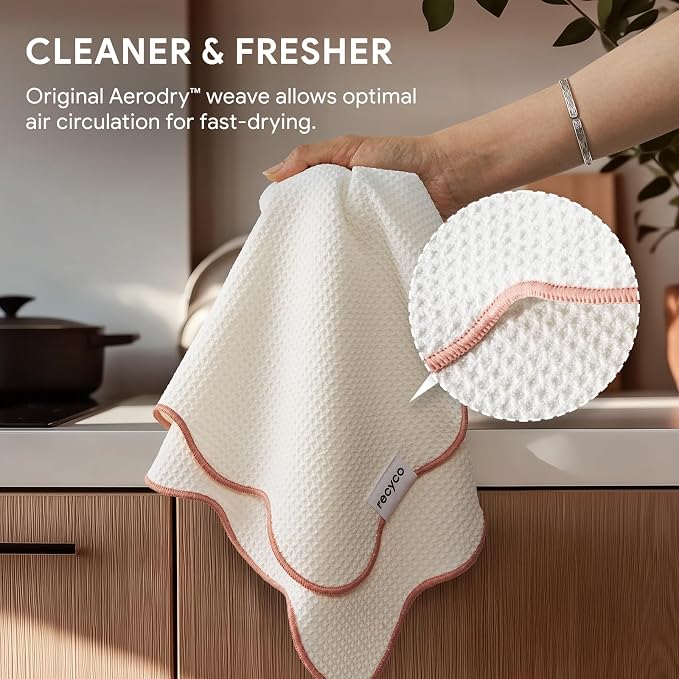 RECYCO Waffle Kitchen Towel Set of 2 - Image 4