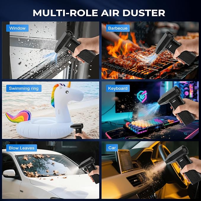 Compressed Air Duster and Vacuum 2 in 1, 180000RPM Powerful Electric Air Duster - Image 3