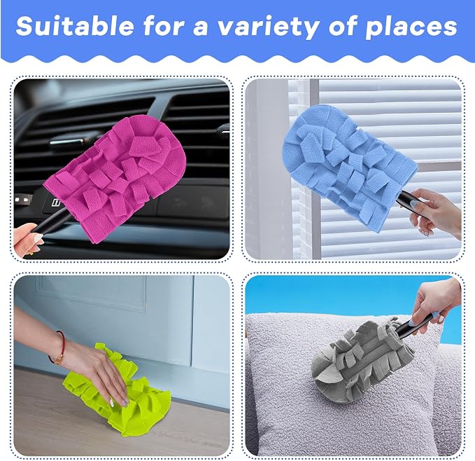 Zubebe 6 Pcs Duster Refill Reusable Fleece Duster Refills Feather Flat Dusters - Image 4
