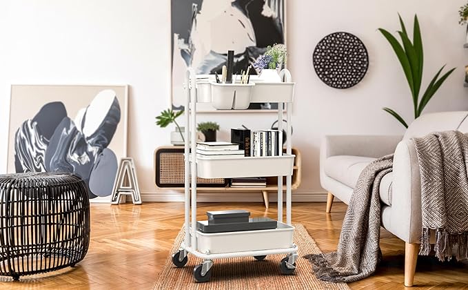 Simple Houseware 3-Tier Multifunctional Rolling Utility Cart - Image 7