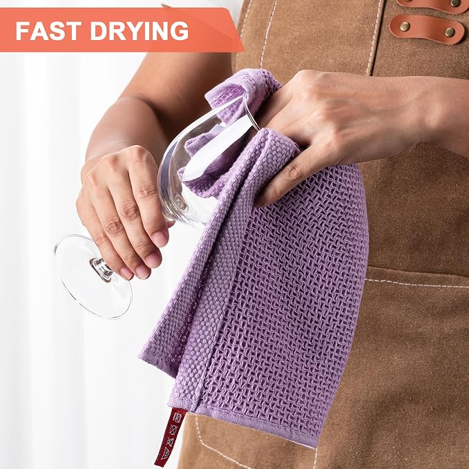 BOOMIBOO 6-Pack Kitchen Dish Cloths, 100% Cotton Waffle Weave, Ultra Soft - Image 3