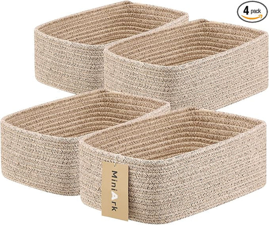 MiniArk Small Storage Baskets for Organizing | Closet Organizer Bins | Shelf by MiniArkStorageBasketsHome