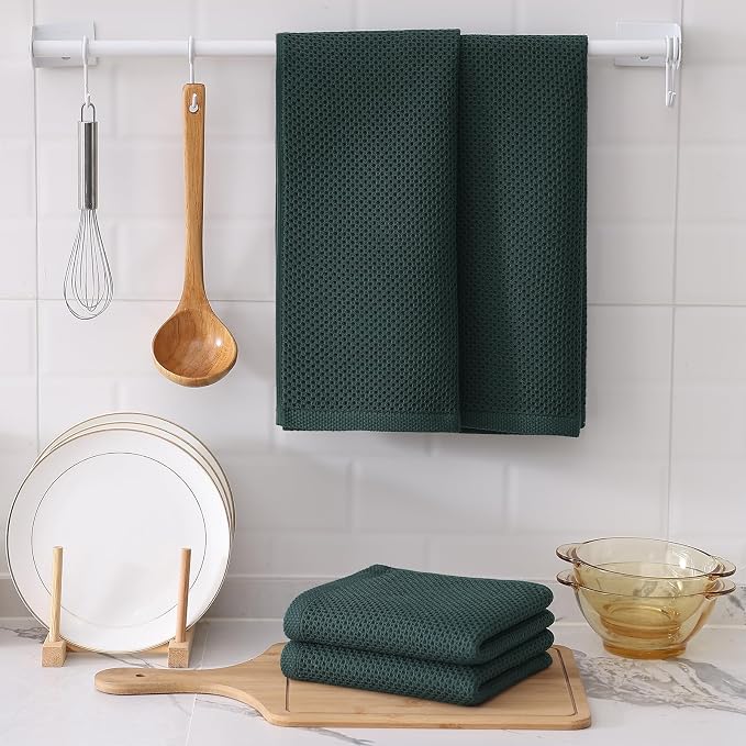 Kitinjoy 100% Cotton Waffle Weave Kitchen Hand Towels - Image 6