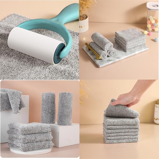 20 Pack Kitchen Dish Cloths Super Absorbent Coral Fleece Dish Cloths, Reusable - Image 7