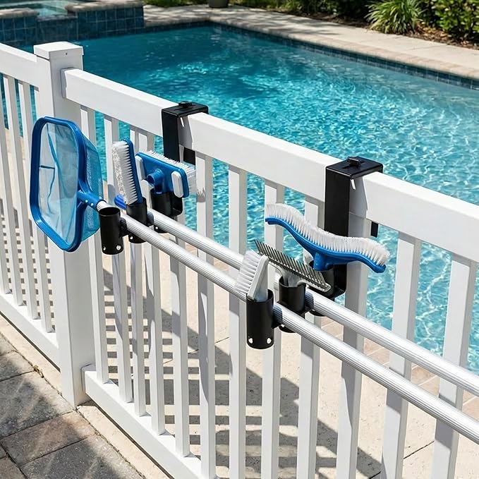 Adnee 2 Pcs Adjustable Pool Fence Hooks, Metal Pool Fence Hangers Suitable - Image 6