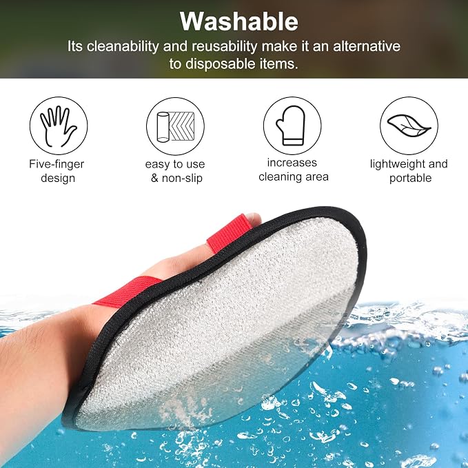 Pet Hair Remover Glove, Reusable Cat & Dog Grooming Glove Electrostatic Mitt - Image 6