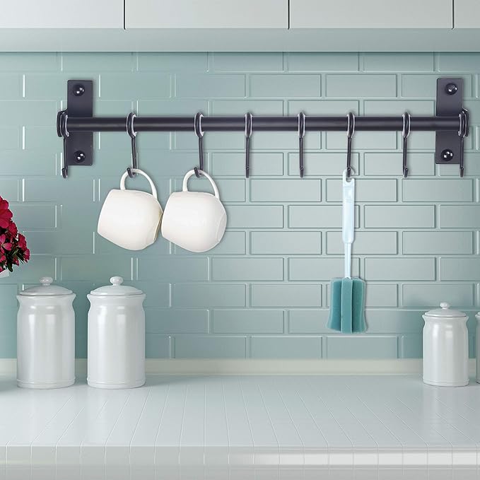 Dseap Kitchen Utensil Holder Hanger, Pot and Pan Rack Wall Mount, Kitchen Rail - Image 5