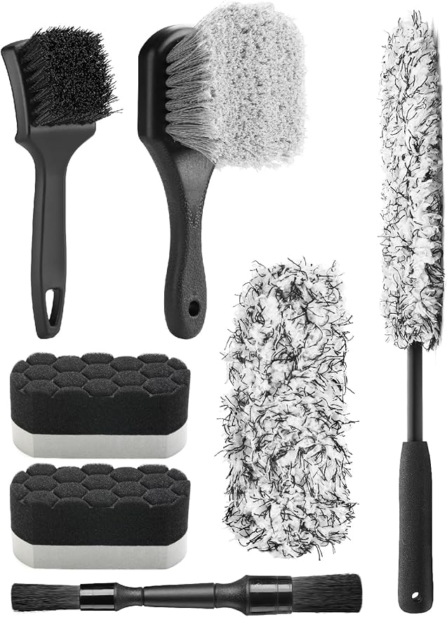 Fantasticlean 7PCS Car Wheel Cleaning Pro Kit, Tire Brush, Soft-bristled Rim by Fantasticlean