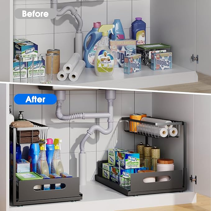 Under Sink Organizer, 2 Tier Under Sink Organizers and Storage Multi-Purpose - Image 3