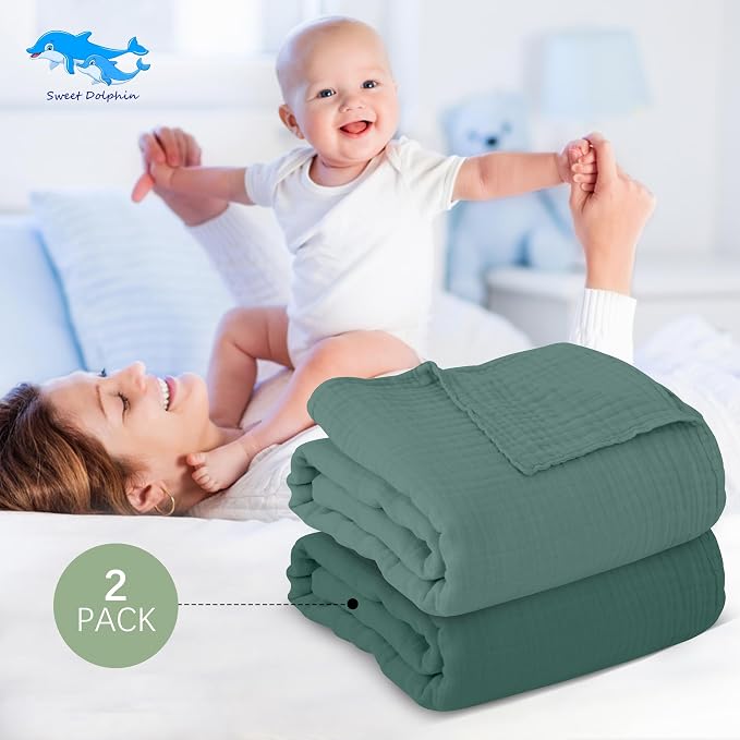 SWEET DOLPHIN Muslin Baby Bath Towels Blanket - Image 3