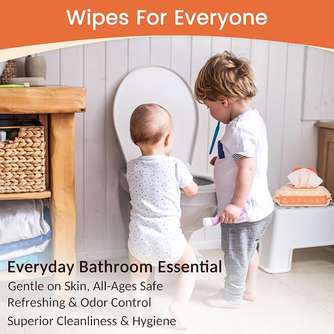 WONDERFUL Flushable Butt Wipes, Lemon Citrus 100% Plant-Based Wet Wipes - Image 3