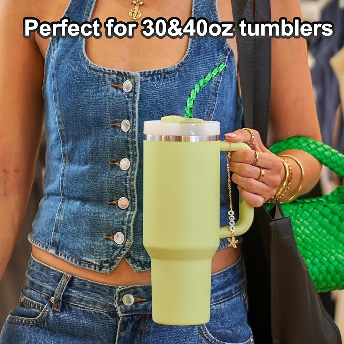 Reusable Straws for Stanley Cup Replacement, 12 Inch Plastic Long Straw for 40 - Image 3