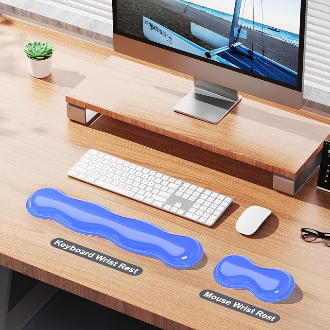 Gel Keyboard and Mouse Wrist Rest Set, Comfort Ergonomic Wrist Support - Image 2
