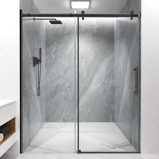 Frameless Sliding Shower Door 56-60" W x 72" H, 1/4" Heavy Duty Tempered Glass by Unknown