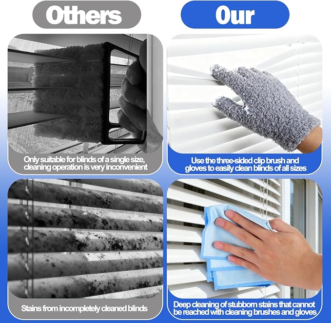 XANGNIER Window Blind Cleaner Duster Tool Set, Blind Cleaning Tools, Washable - Image 3