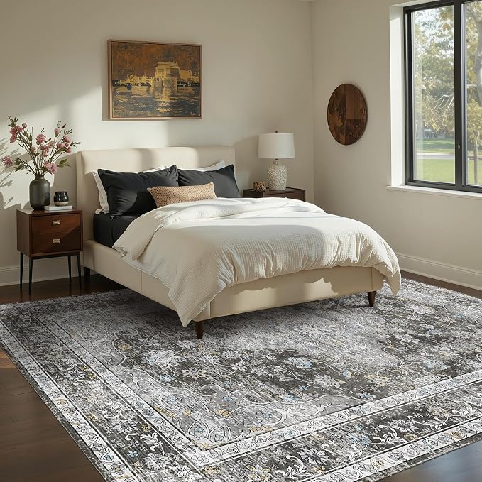 Area Rugs 5x7, Washable Black Rugs - Image 2