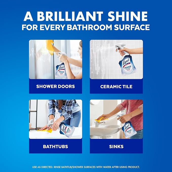 Lysol Power Foaming Bathroom Cleaner, Disinfectant Spray Kills 99.9% of Germs - Image 4