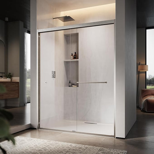 60" W x 76" H Double Sliding Frame Shower Door by UNIKOOSHOWERDOOR