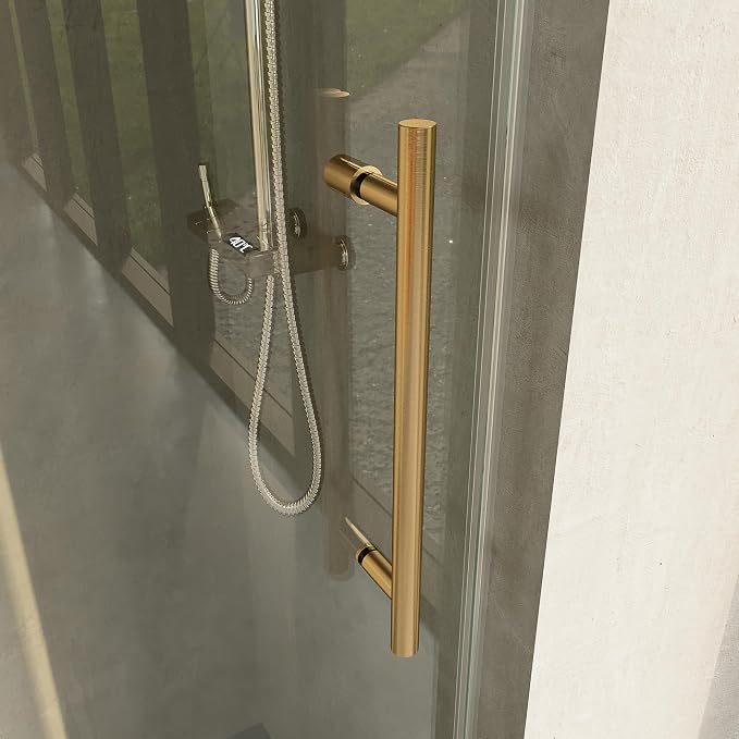 Frameless Sliding Shower Door, 3/8" Clear Tempered Glass, Waterproof Bathroom - Image 4