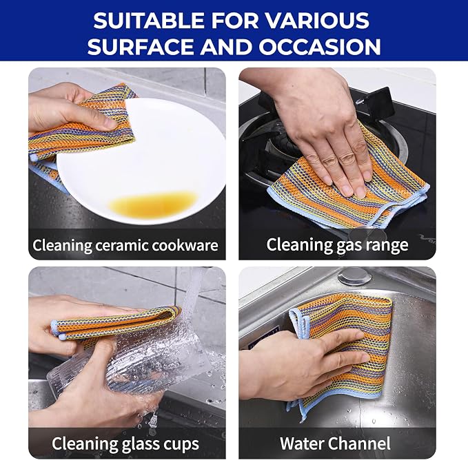 12PCS Non-Scratch Multipurpose Steel Wire Dishcloths - Image 3