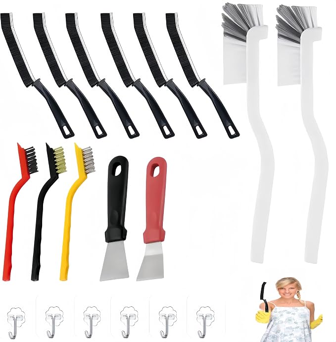 19Pcs Crevice Cleaning Brush Set, Hard Bristle Cleaning Brush，Multi Purpose Gap by Unknown