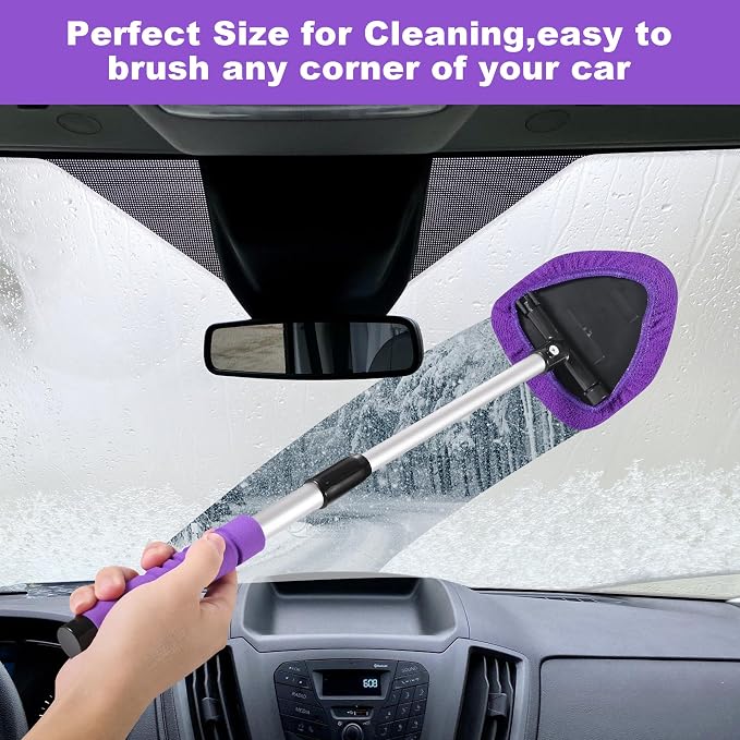 XINDELL Windshield Cleaner Tool – 24-inch Pink Car Interior&Exterior Window - Image 2