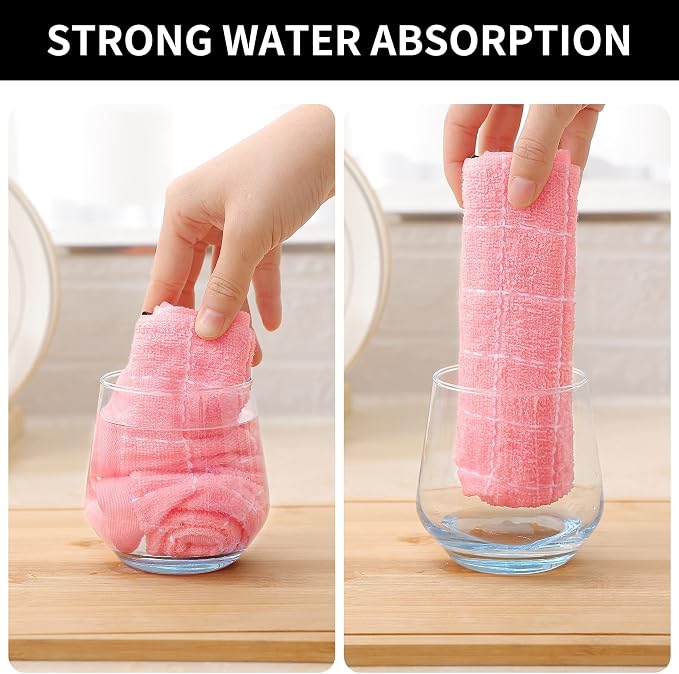 Homaxy 100% Cotton Terry Kitchen Dish Cloths, Ultra Soft and Absorbent Dish - Image 3