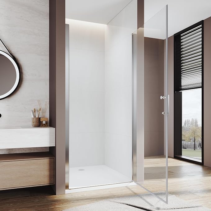 Glass Shower Door 35.5-37" W x 72" H, UCALAFEE Frameless Pivot Shower Door - Image 8