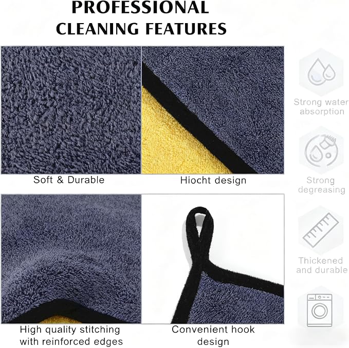 Ultrasoft, Thick and Quick Drying Car Microfiber Cleaning Towel 800GSM - Image 5